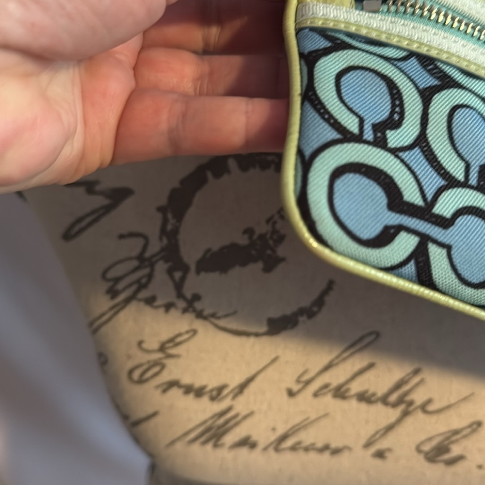 Vintage Coach Poppy Wristlet blue & teal - Picture 11 of 11
